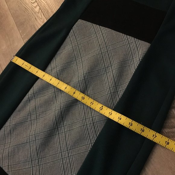 Made in Italy 3/4 Sleeve Plaid Colourblock Shift Dress - Picture 9 of 16